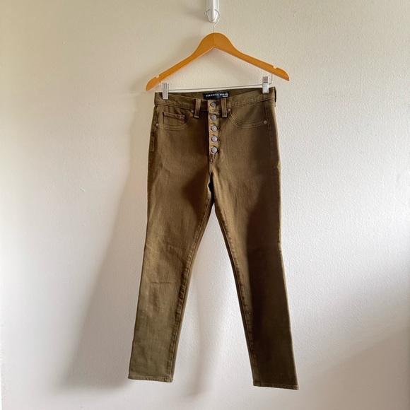 Veronica Beard Debbie 10” Skinny Green Jeans size 26 - Picture 2 of 10